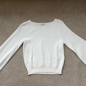 New Babaton Luxe Sweater, White Color, Size Medium